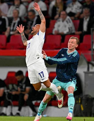 31.05.2026, Fussball Freundschafts-Länderspiele 3.Spieltag, Deutschland - Finnland, in der Mewa-Arena Mainz, v.l. Nikolai Alho (Finnland) gegen Maximilian Beier (Deutschland)