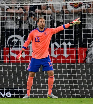 31.05.2026, Fussball Freundschafts-Länderspiele 3.Spieltag, Deutschland - Finnland, in der Mewa-Arena Mainz, Torwart Oliver Baumann (Deutschland) gestikuliert.