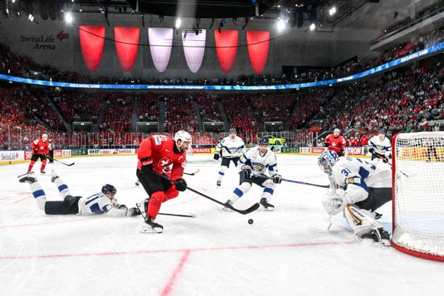ZURICH, SWITZERLAND - MAY 31: Roman Josi of Switzerland tries to score against goalkeeper Justus Annunen of Finland during the 2026 IIHF Ice hockey, Eishockey World Championship, WM, Weltmeisterschaft Switzerland Gold Medal game between Switzerland and Finland at Swiss Life Arena on May 31, 2026 in Zurich, Zurich. Zurich Swiss Life Arena Zurich Switzerland Copyright: xJustPictures.ch AndreaxBrancax jp-en-EuSpIm-JP7_ANB_SuiFin_31052026_9859
