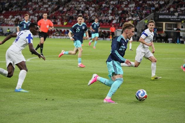 31.05.2026 xmgoodx Mainz MEWA Arena DFB Länderspiel Deutschland gegen Finnland Lennart Karl (25, GER) gegen Ryan Mahuta (Finland 14)