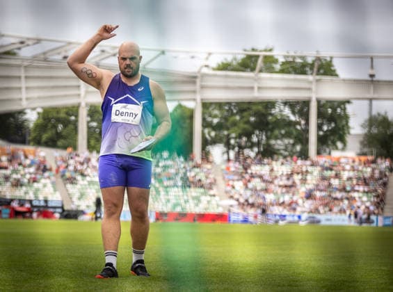 Goldenes Oval; Dresden, 31.05.2026 Matthew Denny (AUS Australia) im Diskuswurf der Männer; Leichtathletik-Meeting Goldenes Oval am 31.05.2026 im Heinz-Steyer-Stadion in Dresden (Sachsen). Copyright: xBEAUTIFULxSPORTS R.xSchmittx
