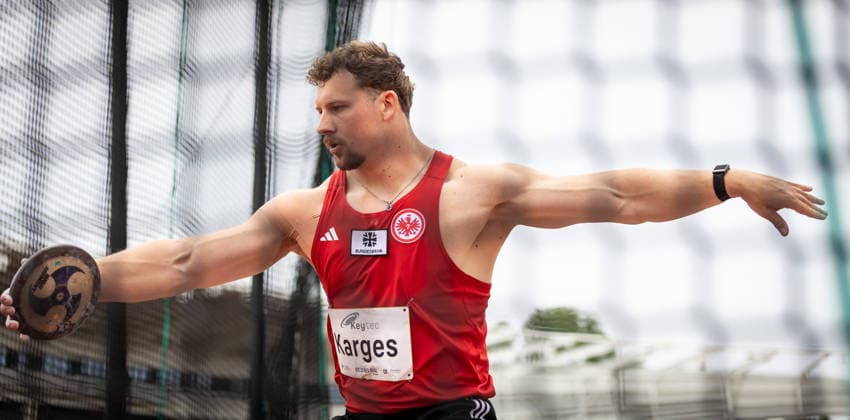 Goldenes Oval; Dresden, 31.05.2026 Marius Karges (GER Germany) im Diskuswurf der Männer; Leichtathletik-Meeting Goldenes Oval am 31.05.2026 im Heinz-Steyer-Stadion in Dresden (Sachsen). Copyright: xBEAUTIFULxSPORTS R.xSchmittx