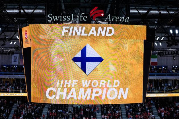 ZURICH, SWITZERLAND - MAY 31: Finland is IIHF world champion during the 2026 IIHF Ice hockey, Eishockey World Championship, WM, Weltmeisterschaft Switzerland Gold Medal game between Switzerland and Finland at Swiss Life Arena on May 31, 2026 in Zurich, Zurich. Zurich Swiss Life Arena Zurich Switzerland Copyright: xJustPictures.ch JarixPestelaccix jp-en-EuSpIm-_DSC1829-20260531
