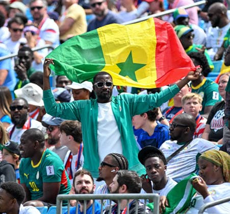May 31, 2026, Charlotte, North Carolina, USA: A passionate fan holds up the Senegal flag, showcasing his pride before kickoff. The U.S. MenÃ¢â‚¬â ¢s national team, Nationalteam defeated Senegal, 3-2, at Bank of America Stadium in Charlotte, NC. Charlotte USA - ZUMAm261 20260531_zsp_m261_002 Copyright: xPatrickxMagoonx