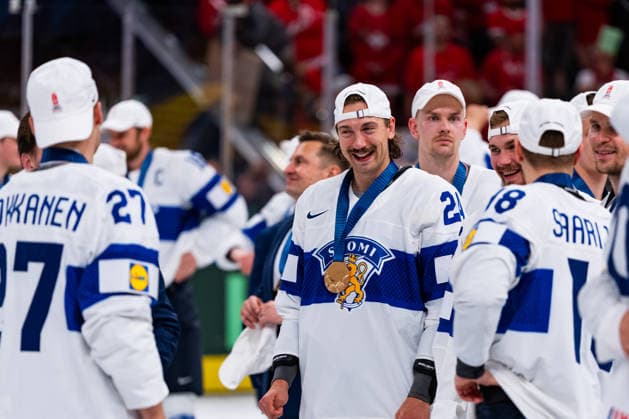ZURICH, SWITZERLAND - MAY 31: Hannes Bjoerninen (Finland, 24) after the Gold Medal Game - Match 64 between Switzerland and Finland at the IIHF Ice hockey, Eishockey World Championship, WM, Weltmeisterschaft 2026, Swiss Life Arena on May 31, 2026 in Zurich, Switzerland. Zurich Switzerland Copyright: xTimoxSteinx