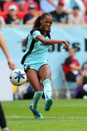 HARRISON, NJ - MAY 31: Jordynn Dudley 2 of the Gotham FC controls the ball during the second half of the NWSL game against the Houston Dash on May 31, 2026 at Sports Illustrated Stadium in Harrison, New Jersey. (Photo by Rich Graessle Icon Sportswire) SOCCER: MAY 31 NWSL Gotham FC vs Houston Dash EDITORIAL USE ONLY Icon26053126311