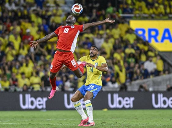 RIO DE JANEIRO, BRAZIL - MAY 31: Cecilio Waterman of Panama heads the ball under pressure from Gleison Bremer of Brazil during the International Friendly, Länderspiel, Nationalmannschaft match between Brazil and Panama at Maracana Stadium on May 31, 2026 in Rio de Janeiro, Brazil (Photo by Andre Ricardo Sports Press Photo SPP)  Copyright: xSportsxPressxPhotox Sportspressphoto_SPR158419