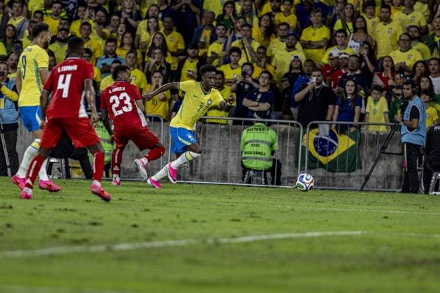 RECORD DATE NOT STATED match between the national teams of Brazil and Panama at the Maracana stadium in Rio de Janeiro. Rio de Janeiro (RJ), 05 31 2026 - Football Brazilian national team, Nationalteam Panama Friendly RJ Player Vinicius Jr. in a match between the national teams of Brazil and Panama during an International Friendly, Länderspiel, Nationalmannschaft played at the Maracana stadium, in the northern zone of Rio de Janeiro, this Sunday (31). The match is part of the teams preparation for the season s commitments and brings together thousands of fans at the main stage of Brazilian football.(Foto: Pedro Paulo Diaz Thenews2 imago images) SPO  Copyright: xPedroxPauloxDiazx
