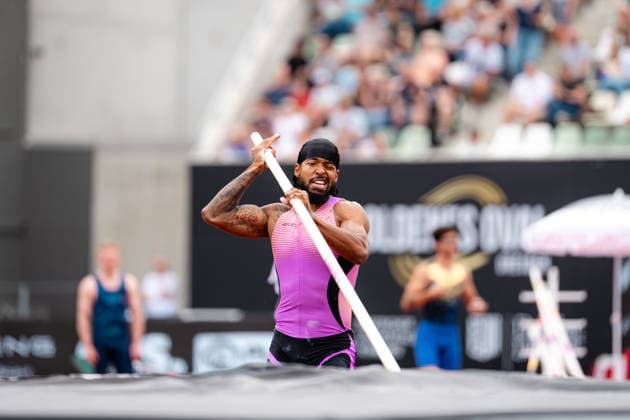 Bo Kanda Lita Behre (Düsseldorf Atheltics) during the pole vault competition Goldenes Oval Dresden, Track and Field, 2026, 31.05.2026 Copyright: xFootxBowl PatrickxKlixx