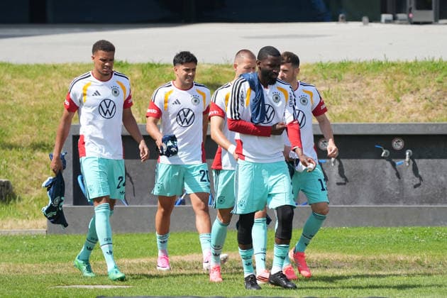 Felix Nmecha (Deutschland Germany), Nadiem Amiri (Deutschland Germany), Antonio Rüdiger (Deutschland Germany), Pascal Groß (Deutschland Germany) - Frankfurt 01.06.2026: Deutsche Nationalmannschaft verabschiedet sich mit öffentlichem Training aus Deutschland