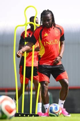 Belgian national football team - FIFA World Cup, WM, Weltmeisterschaft, Fussball 2026 - media activities 01 06 2026 TUBIZE, BELGIUM - JUNE 01 : Doku Jeremy forward of Belgium pictured during a training session at the training grounds of the Royal Belgian Football Association ahead of the FIFA World Cup 2026 on june 01, 2026 in Tubize, Belgium, 01 06 2026 Tubize Belgium  Copyright: xGregoryxVanxGansenx
