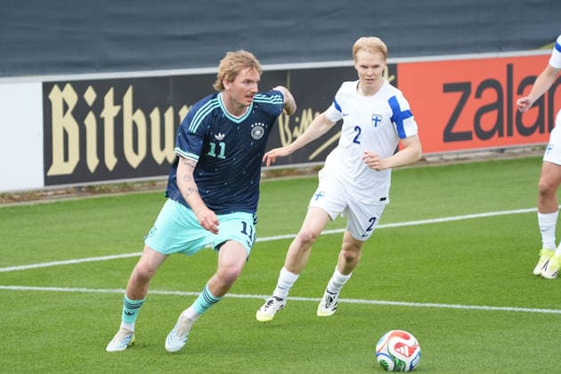 Nick Woltemade (Deutschland Germany) gegen Matti Peltola (Finnland) - Frankfurt 01.06.2026: Deutsche Nationalmannschaft verabschiedet sich mit öffentlichem Training aus Deutschland