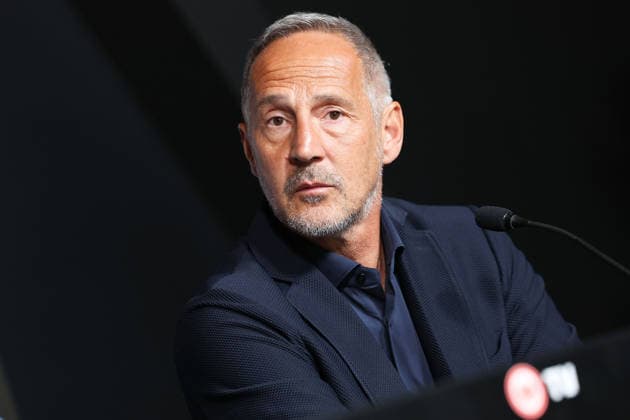 2026.06.01 xJAx Pressekonferenz zur Vorstellung des neuen Cheftrainers Adi Hütter v.l., zurück bei der Eintracht, zurück in die Bundesliga Cheftrainers Adi Hütter (DFL DFB REGULATIONS PROHIBIT ANY USE OF PHOTOGRAPHS as IMAGE SEQUENCES and or QUASI-VIDEO) Frankfurt am Main Deutsche Bank Park Hessen Deutschland Copyright: xJoaquimxFerreirax