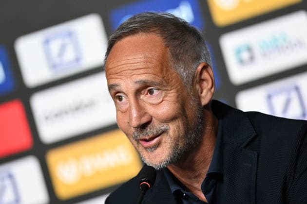01.06.2026, xjhx, Fussball 1.Bundesliga, Eintracht Frankfurt - Pressekonferenz Cheftrainer Adi Hütter v.l. Trainer Adolf Adi Hütter (Eintracht Frankfurt) Frankfurt am Main