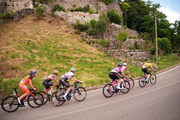 The pack rides cycles during Stage 3 of the Giro d™Italia Women, from Bibione to Buja, Italy, Monday, June 1, 2026  Copyright: xMarcoxAlpozzi LaPressex