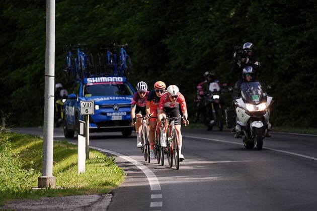 The pack rides cycles during Stage 3 of the Giro d™Italia Women, from Bibione to Buja, Italy, Monday, June 1, 2026  Copyright: xMarcoxAlpozzi LaPressex