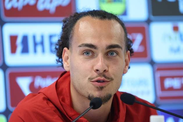 Belgium s Arthur Theate pictured at a press conference, PK, Pressekonferenz of Belgian national soccer team Red Devils, in Rijeka, Croatia, on Monday 01 June 2026. The Red Devils are playing a friendly game against Croatia tomorrow, part of the preparations for the 2026 FIFA World Cup, WM, Weltmeisterschaft, Fussball BRUNOxFAHY  x175650052x