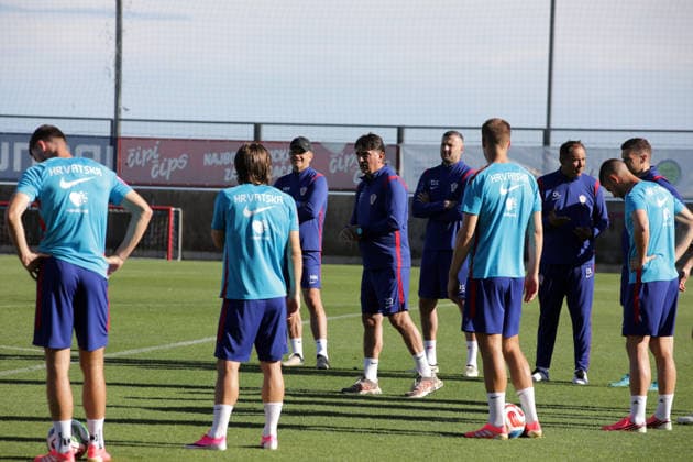 PXL_CRO training Zlatko Dalic, Danijel Subasic, Drazen Ladic of Croatian national football team during training before friendly match with Belgium at Rujevica stadium on 01. July 2026. in Rijeka, Croatia.  GoranxKovacic PIXSELL