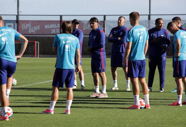 PXL_CRO training Zlatko Dalic, Danijel Subasic, Mario PaÅ¡aliÄ‡, Drazen Ladic, Andrej Kramaric of Croatian national football team during training before friendly match with Belgium at Rujevica stadium on 01. July 2026. in Rijeka, Croatia.  GoranxKovacic PIXSELL