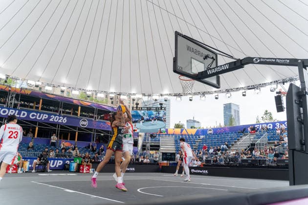 FIBA 3x3 World Cup 2026 - Warsaw, Poland - Day 1 Team China and Germany 4 compete during a group stage match of the FIBA 3x3 World Cup 2026 in Warsaw, Poland, on Month Day, Year . Warsaw Poland  Copyright: xMarekxAntonixIwaÅ czukx originalFilename:iwanczuk-day1ofth260601_npnHK.jpg