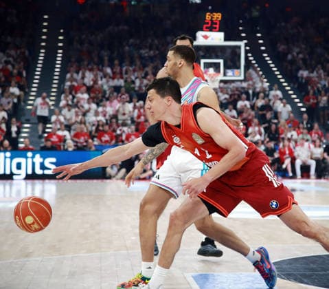 vorn Vladimir LUCIC (Muenchen), Herren Basketball Bundesliga, 2025 26, play off Halbfinale, zweites Spiel, FC Bayern Muenchen Basketball vs Telekom Baskets Bonn, SAP Garden3, 01.06.26 Copyright: WolfgangxFehrmann