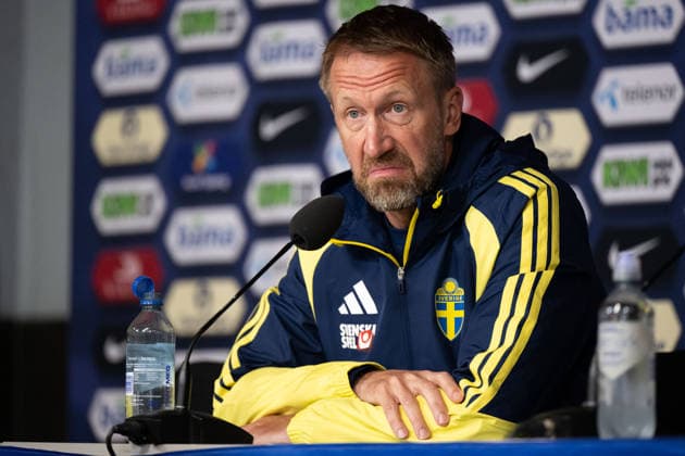 260601 Head coach Graham Potter of Sweden during the press conference, PK, Pressekonferenz after the International Friendly, Länderspiel, Nationalmannschaft football match between Norway and Sweden on June 1, 2026 in Oslo. Photo: Marius Simensen BILDBYRAN COP 238 JM0820 bbeng fotboll football soccer fotball träningslandskamp privatlandskamp landskamp international friendly norge norway sverige sweden sverige a Copyright: MARIUSxSIMENSEN BB260601BB936