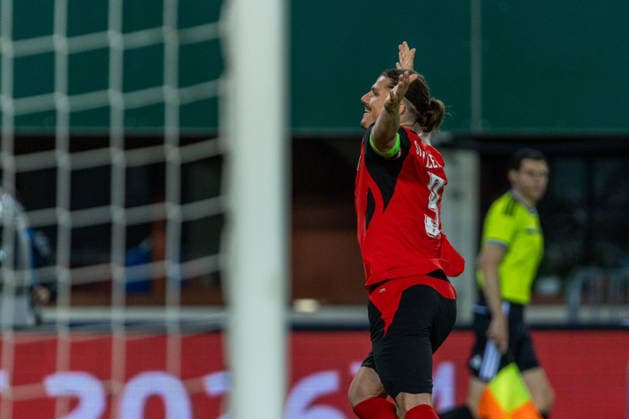 SOCCER - AUT vs TUN, test match VIENNA,AUSTRIA,01.JUN.26 - SOCCER - OEFB international test match, Austria vs Tunisia. Image shows the rejoicing of Marcel Sabitzer (AUT).  GEPAxpictures xPhilippxBrem