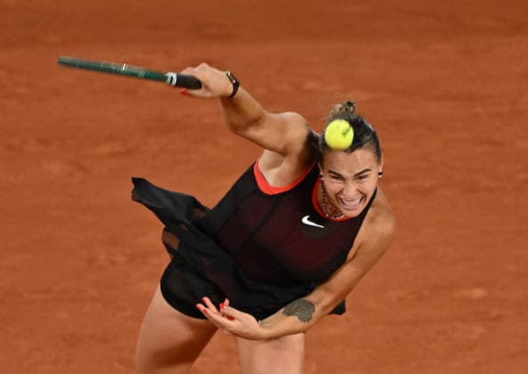 2026 French Open, Roland-Garros - Day 9 PARIS, FRANCE - JUNE 1: Aryna Sabalenka in action against Naomi Osaka of Japan during the women s singles match on day 9 of the French Open tennis tournament at the Roland-Garros Complex in Paris on June 1, 2026. Mustafa Yalcin Anadolu Paris France. Editorial use only. Please get in touch for any other usage.  Copyright: x2026xAnadoluxMustafaxYalcinx