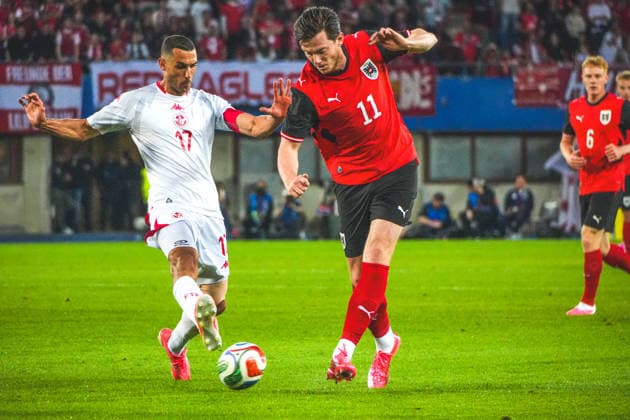 Fussball Österreich, Nationalteam, International Friendly, Länderspiel, Nationalmannschaft Freundschaftliches Länderspiel, FIFA UEFA WM Vorbereitung - ÖFB Österreich vs. Tunesien Tunisienne (FTF) - Ernst-Happel-Stadion (Wien, Österreich): Michael Gregoritsch (Österreich, 11) Copyright: xLukasxBierederx