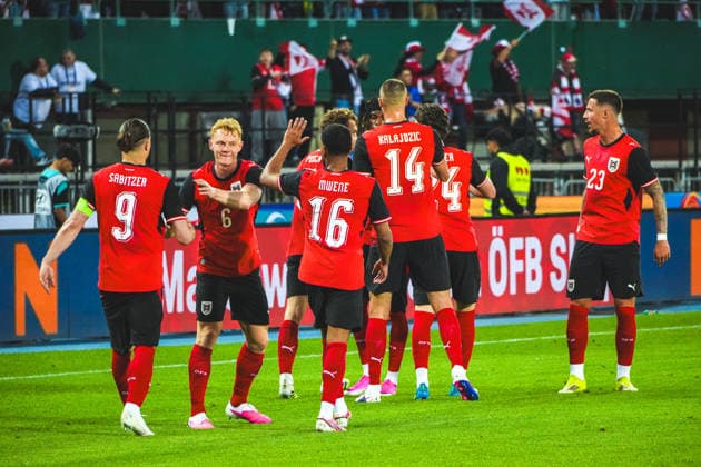 Fussball Österreich, Nationalteam, International Friendly, Länderspiel, Nationalmannschaft Freundschaftliches Länderspiel, FIFA UEFA WM Vorbereitung - ÖFB Österreich vs. Tunesien Tunisienne (FTF) - Ernst-Happel-Stadion (Wien, Österreich): Marcel Sabitzer (Österreich, 9) mit dem Tor zum 1:0 - Jubel, Torjubel Copyright: xLukasxBierederx