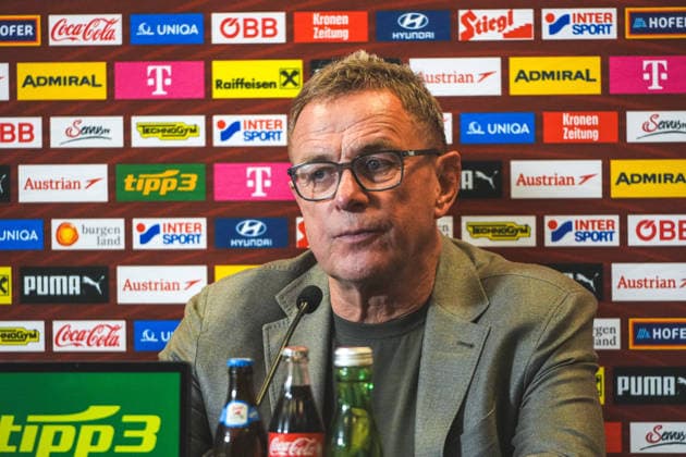 Fussball Österreich, Nationalteam, International Friendly, Länderspiel, Nationalmannschaft Freundschaftliches Länderspiel, FIFA UEFA WM Vorbereitung - ÖFB Österreich vs. Tunesien Tunisienne (FTF) - Ernst-Happel-Stadion (Wien, Österreich): Ralf Rangnick (Österreich, Trainer) bei der Pressekonferenz nach dem Spiel Copyright: xLukasxBierederx