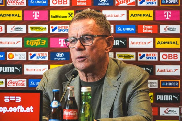 Fussball Österreich, Nationalteam, International Friendly, Länderspiel, Nationalmannschaft Freundschaftliches Länderspiel, FIFA UEFA WM Vorbereitung - ÖFB Österreich vs. Tunesien Tunisienne (FTF) - Ernst-Happel-Stadion (Wien, Österreich): Ralf Rangnick (Österreich, Trainer) bei der Pressekonferenz nach dem Spiel Copyright: xLukasxBierederx