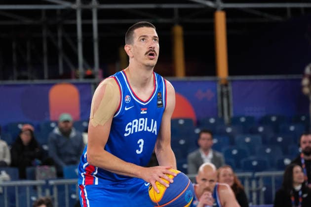 June 1, 2026, Warsaw, Masovian Voivodeship, Poland: SerbiaÃ¢â‚¬â ¢s STRAHINJA STOJACIC (3) takes a free throw during a FIBA 3x3 Basketball World Cup menÃ¢â‚¬â ¢s Pool A game between Serbia and Spain in Warsaw, Poland. Basketball 2026: FIBA 3x3 World Cup MenÃ¢â‚¬â ¢S Pool A: Serbia 16:12 Spain  - ZUMAk204 20260601_zip_k204_122 Copyright: xRomanxKozielx