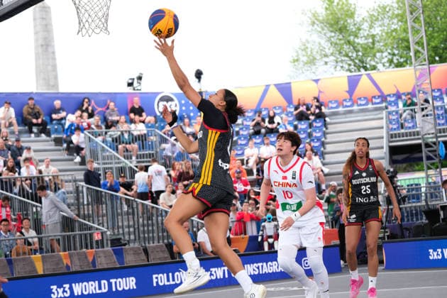 June 1, 2026, Warsaw, Masovian Voivodeship, Poland: GermanyÃ¢â‚¬â ¢s LAURA ZOLPER (4) and AMA DEGBEON (25) and ChinaÃ¢â‚¬â ¢s ZHITING ZHANG (10) in action during a FIBA 3x3 Basketball World Cup womenÃ¢â‚¬â ¢s Pool C game between Germany and China in Warsaw, Poland. Warsaw Poland - ZUMAk204 20260601_zip_k204_002 Copyright: xRomanxKozielx
