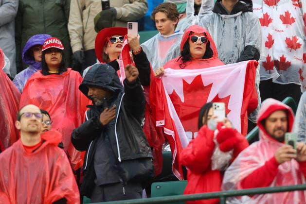 June 1, 2026, Edmonton, Ab, CANADA: Fans brave the rain for Canada s game against Uzbekistan during first half World Cup Friendly soccer action in Edmonton on Monday, June 1, 2026. Canada News - June 1, 2026  - ZUMAc35_ 20260601_zaf_c35_080 Copyright: xCodiexMclachlanx