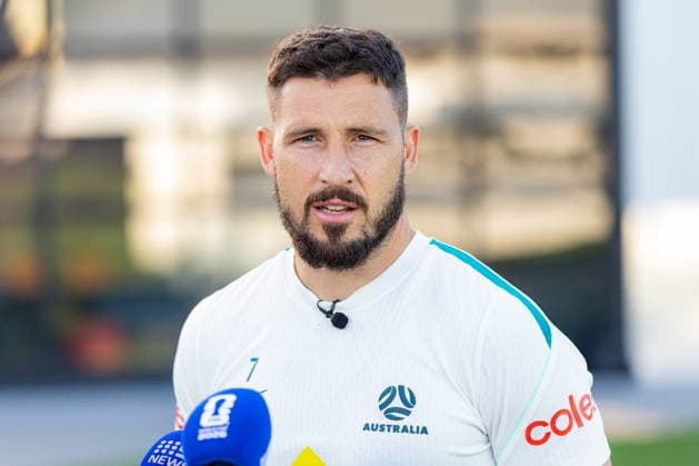 Australian national soccer team prepares for FIFA World Cup, WM, Weltmeisterschaft, Fussball Socceroos player Mathew Leckie speaks during media availability at the Soccerroos facility at the Oakland Roots Sports Club in Alameda, California, USA, 01 June 2026. The Australian National Soccer team prepares for the upcoming 2026 FIFA World Cup in Canada, Mexico, and USA from 11 June to 19 July. ALAMEDA California United States  Copyright: xJASONxHENRYx