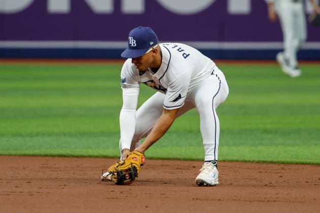 June 1, 2026, St. Petersburg, Florida, USA: Tampa Bay Rays second baseman Richie Palacios (1) fields a ground ball hit by Detroit Tigers second baseman Hao-Yu Lee (50) and throws him out at first base during the second inning at Tropicana Field on Monday, June 1, 2026, in St. Petersburg. Florida News - June 1, 2026  - ZUMAs70_ 20260601_zan_s70_032 Copyright: xJeffereexWoox