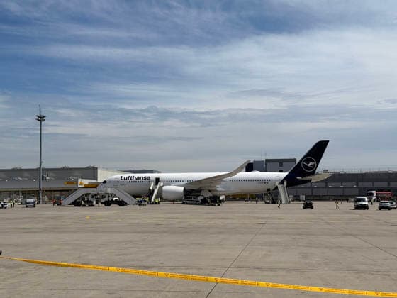 A350-900 Wuppertal der Lufthansa steht zum Einstieg für die Nationalelf bereit - Frankfurt 02.06.2026: Abflug der Deutschen Nationalmannschaft zur WM in die USA