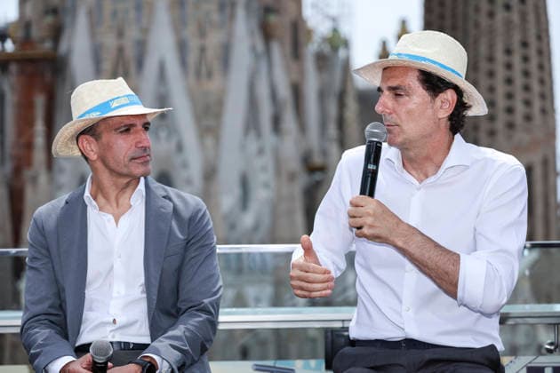 June 2, 2026, Barcelona, Barcelona, Spain: Pedro MartoÂ­nez de la Rosa, team ambassador Aston Martin Aramco F1 and Marc Gene, team ambassador Scuderia Ferrari HP F1 during the presentation of the Grand Prix Formula 1 Barcelona-Catalunya at Terraza Hotel Sercotel Rosello on June 02, 2026 in Barcelona, Spain. Barcelona Spain - ZUMAa181 20260602_zaa_a181_002 Copyright: xJavierxBorregox