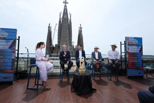 June 2, 2026, Barcelona, Barcelona, Spain: Josep Mateu, President of RACC, Pol Gilbert, Secretary-General of the Department of Enterprise and Labour of the Government of Catalonia, Pedro MartoÂ­nez de la Rosa, team ambassador Aston Martin Aramco F1 and Marc Gene, team ambassador Scuderia Ferrari HP F1 during the presentation of the Grand Prix Formula 1 Barcelona-Catalunya at Terraza Hotel Sercotel Rosello on June 02, 2026 in Barcelona, Spain. Barcelona Spain - ZUMAa181 20260602_zaa_a181_004 Copyright: xJavierxBorregox