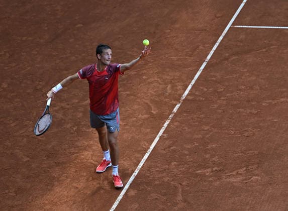 Vit Kopriva from Czechia in action against Andrej Martin from Slovakia during the men s tennis challenger UniCredit Czech Open, in Prostejov, Czech Republic, on June 2, 2026. (CTKxPhoto LudekxPerina) CTKPhotoP2026060204328  CTKPhotoP2026060204328