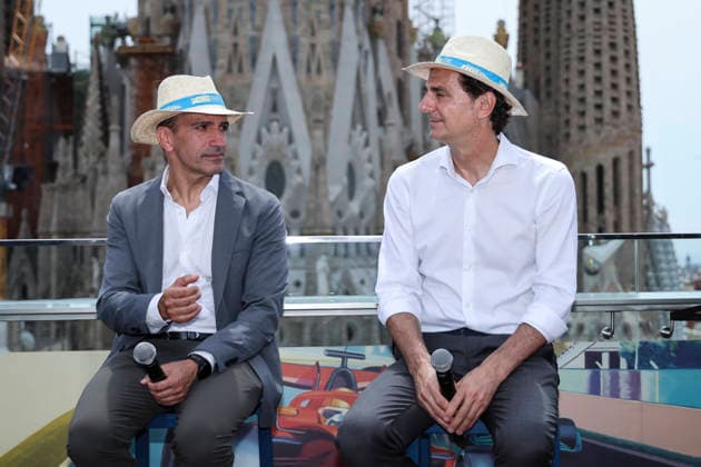 June 2, 2026, Barcelona, Barcelona, Spain: Pedro MartoÂ­nez de la Rosa, team ambassador Aston Martin Aramco F1 and Marc Gene, team ambassador Scuderia Ferrari HP F1 during the presentation of the Grand Prix Formula 1 Barcelona-Catalunya at Terraza Hotel Sercotel Rosello on June 02, 2026 in Barcelona, Spain. Barcelona Spain - ZUMAa181 20260602_zaa_a181_023 Copyright: xJavierxBorregox