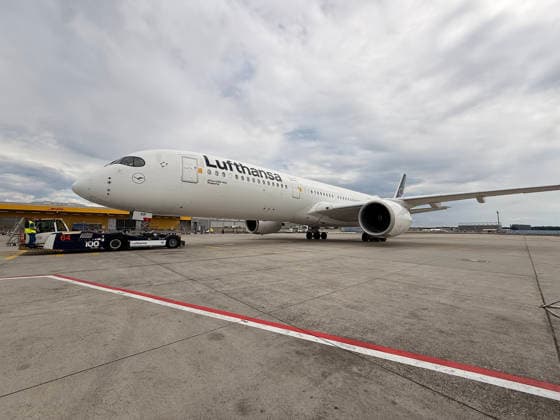 A350-900 der Lufthansa mit der Nationalmannschaft steht zum Abflug bereit - Frankfurt 02.06.2026: Abflug der Deutschen Nationalmannschaft zur WM in die USA