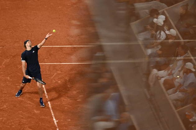2026 French Open, Roland-Garros - Day 10 PARIS, FRANCE - JUNE 02: Rafael Jodar (not seen) of Spain competes with Alexander Zverev of Germany during their Men s Singles quarter-final match on Day Ten of the 2026 French Open at Roland Garros on June 02, 2026 in Paris, France. Burak Akbulut Anadolu Paris France. Editorial use only. Please get in touch for any other usage.  Copyright: x2026xAnadoluxBurakxAkbulutx