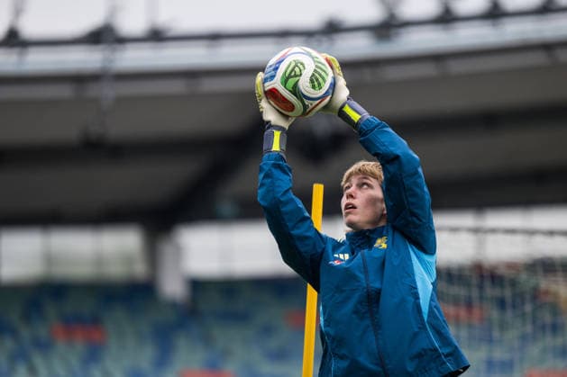 260602 Goalkeeper Moa Edrud of the Swedish women s national football team during a training session on June 2, 2026 in Gothenburg. Photo: Mathias Bergeld BILDBYRAN kod MB MB1378 fotboll football soccer fotball vm-kval kval fifa womens world cup qualifier qualifier träning practice training sverige sweden dam bbeng women kvinner Copyright: MATHIASxBERGELD BB260602MB001