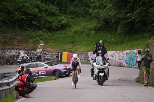 Italy™s Elisa Longo Borghini of UAE Team ADQ™s during Stage 4, an individual time trial, of the Giro d™Italia Women, from Belluno to Nevegal, Italy - Tuesday June 2, 2026  Copyright: xMarcoxAlpozzix xLaPressex