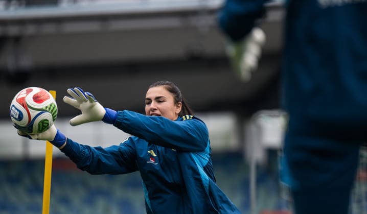 260602 Goalkeeper Zecira Musovic of the Swedish women s national football team during a training session on June 2, 2026 in Gothenburg. Photo: Mathias Bergeld BILDBYRAN kod MB MB1378 fotboll football soccer fotball vm-kval kval fifa womens world cup qualifier qualifier träning practice training sverige sweden dam bbeng women kvinner Copyright: MATHIASxBERGELD BB260602MB003