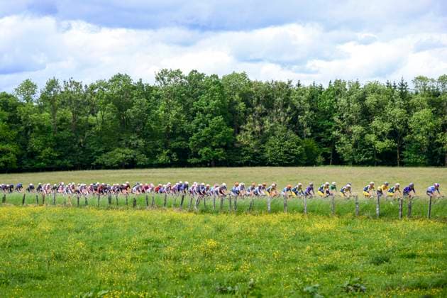 Tour de Wallonie 2026 Stage 2 LIBRAMONT-CHEVIGNY, BELGIUM - JUNE 02 : Illustration picture of the peloton during stage 2 of the 47th edition of Ethias Tour de Wallonie an UCI ProSeries 2.Pro cycling road race stage for Men Elite of 192.1 km with start in Jodoigne and finish in Libramont-Chevigny on June 2, 2026 in Libramont-Chevigny, Belgium, 02 06 2026 ( Motordriver Pieter Van Herzele - Libramont-Chevigny Belgium  Copyright: xVincentxKalutx