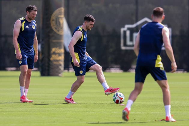 Andy Robertson during a training session Scotland Training and press conference, PK, Pressekonferenz 2026 FIFA World Cup, WM, Weltmeisterschaft, Fussball Football, Florida Blue Training Centre, Florida, USA - 02 Jun 2026Florida Florida Blue Training Centre United States of America EDITORIAL USE ONLY No use with unauthorised audio, video, data, fixture lists, club league logos or live services. Online in-match use limited to 120 images, no video emulation. No use in betting, games or single club league player publications.  Copyright: xChrisxArjoon Shutterstockx 16906919j