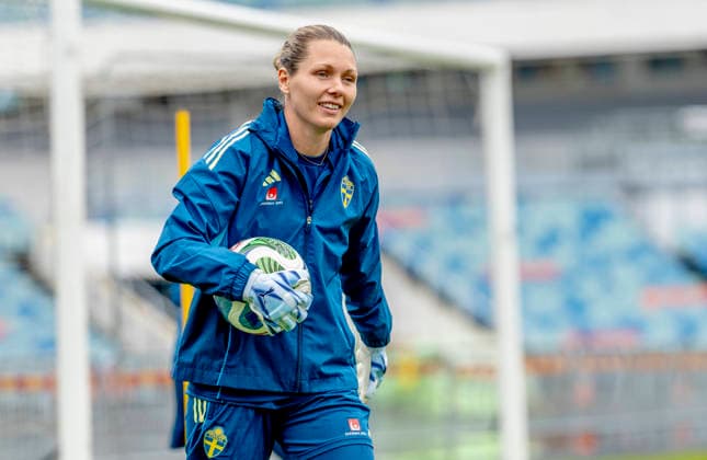 GOTHENBURG, SWEDEN 20260602 Goalkeeper Jennifer Falk during Tuesday s training with the women s national team, Nationalteam at Ullevi ahead of the upcoming World Cup qualifier against Denmark. GÖTEBORG SWEDEN x9200x